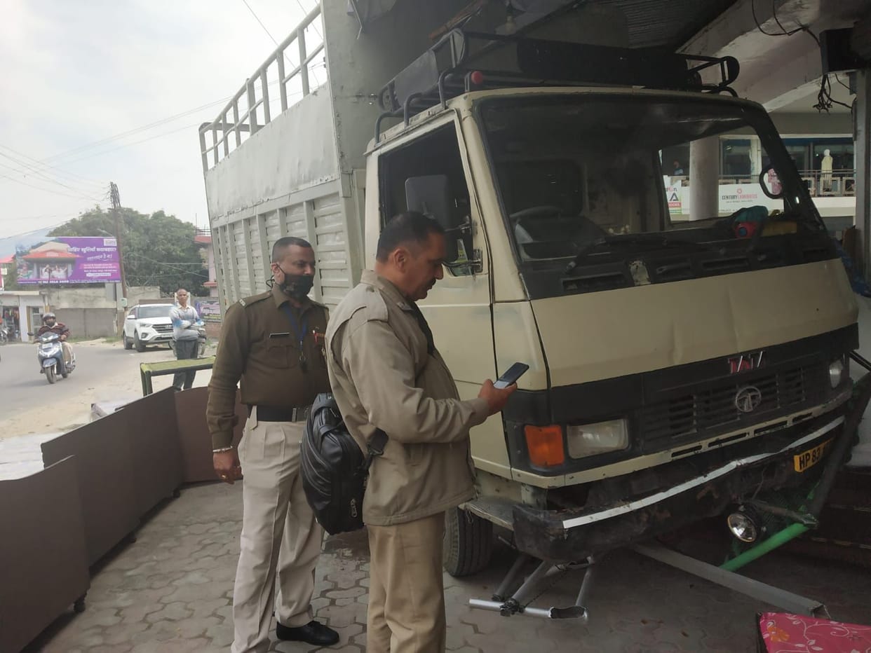 Truck rammed into furniture showroom