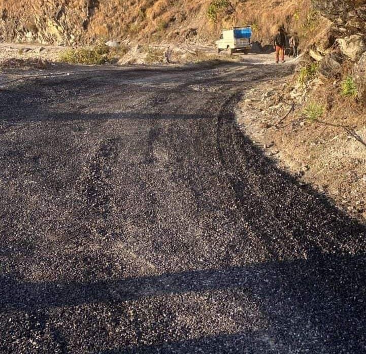 Asphalt on Madkot-Fapa road uprooted in three months
