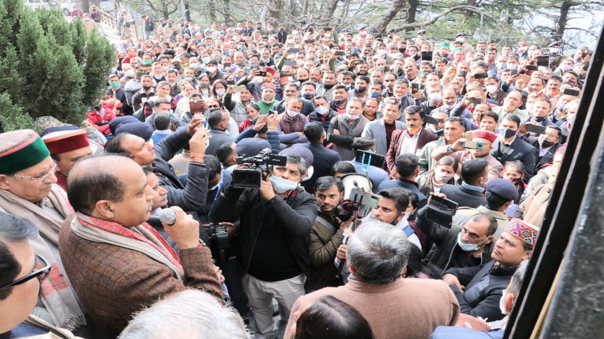 cm jairam Jairam thakur statement at himachal vidhansabha premises during himachal shikshak mahasangh funtion