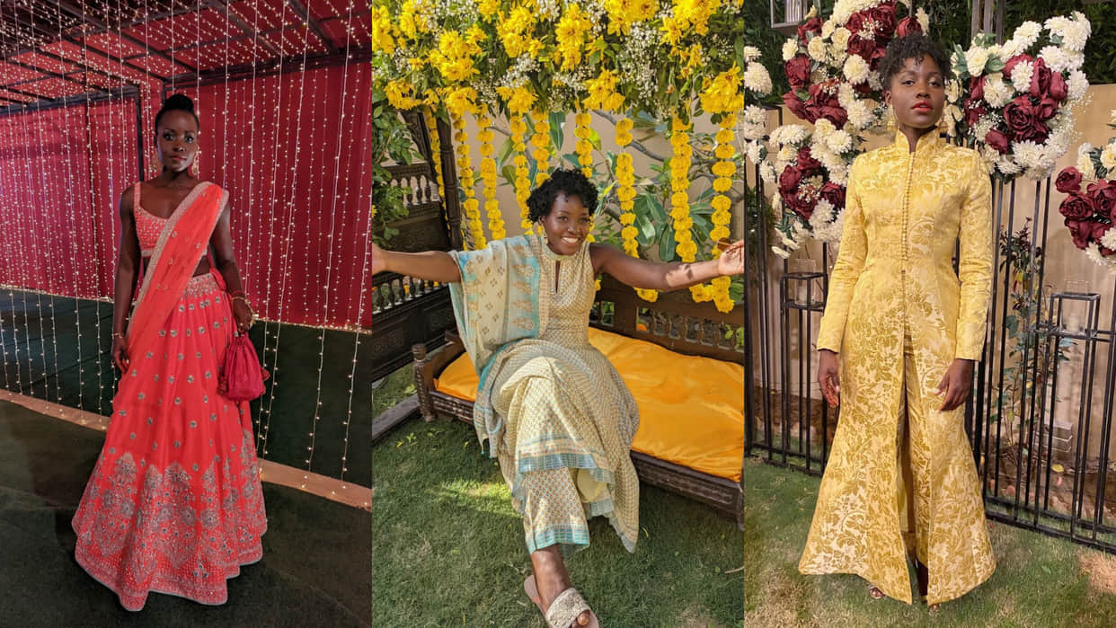 Hollywood : Lupita Nyong's groves on bollywood songs in her friend wedding at Karachi