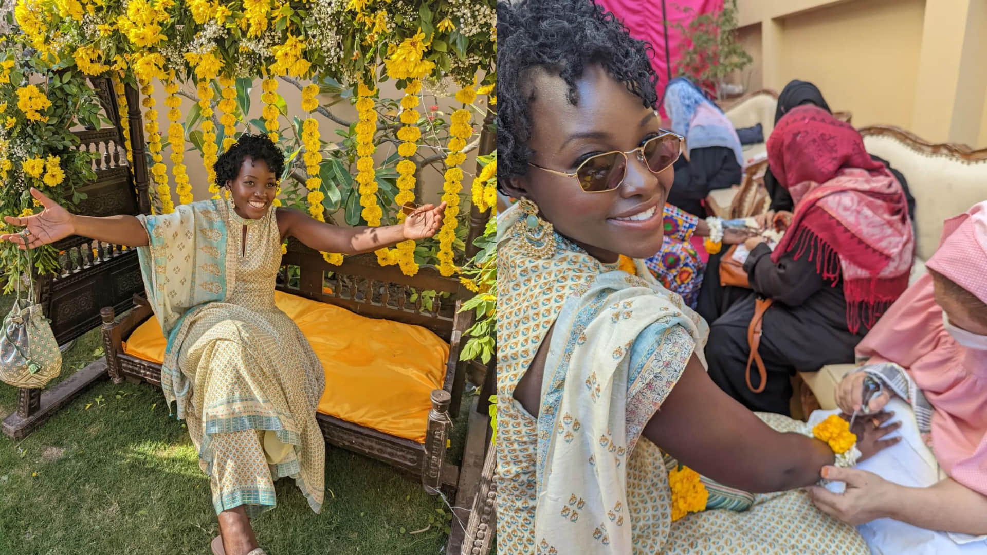 Hollywood : Lupita Nyong's groves on bollywood songs in her friend wedding at Karachi