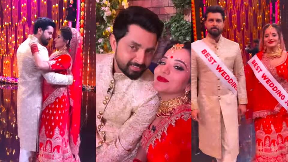 Bhojpuri: Monalisa was seen playing Holi with husband Vikrant Singh in a romantic way