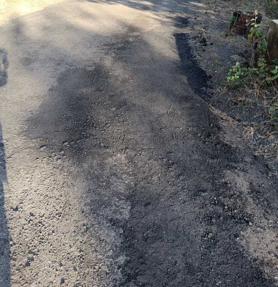 Villagers angry over poor quality asphalting