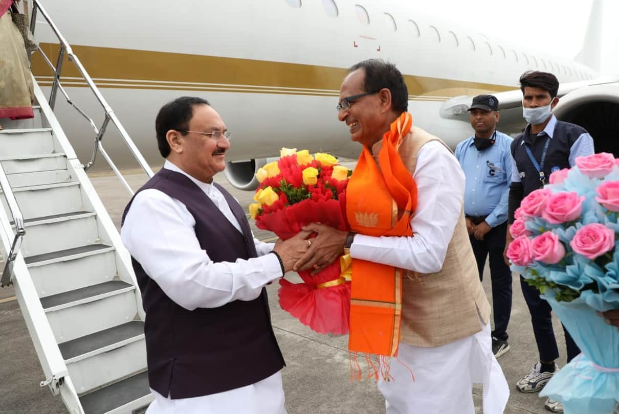 Indore: BJP President Nadda reached Indore, CM welcomed, visited Ujjain and visited Mahakal