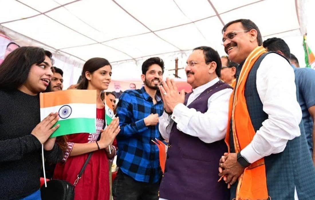 Indore: BJP President Nadda reached Indore, CM welcomed, visited Ujjain and visited Mahakal