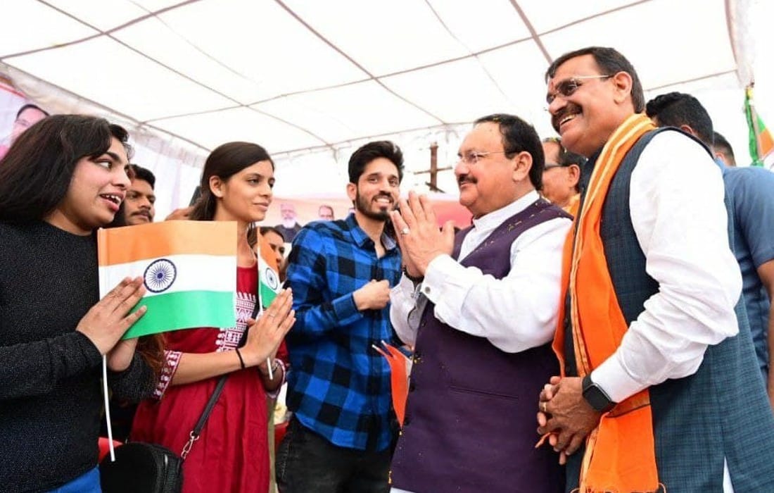Indore: BJP President Nadda reached Indore, CM welcomed, visited Ujjain and visited Mahakal