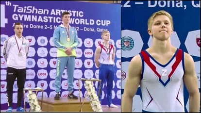 Ukraine-Russia War Russian gymnast Ivan Kuliak faces long ban for use of Z symbol on podium next to Ukrainian gold medallist Illia Kovtun
