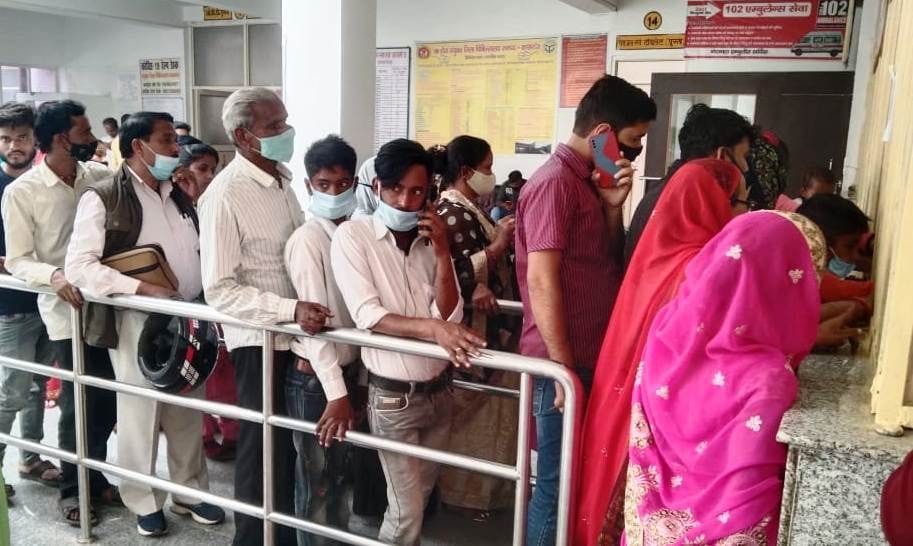 Changing weather: people suffering from cold, cough, cold, fever