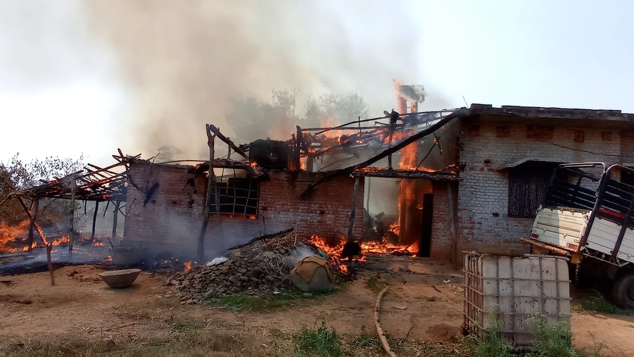 Pulse mill fire, goods burnt to ashes