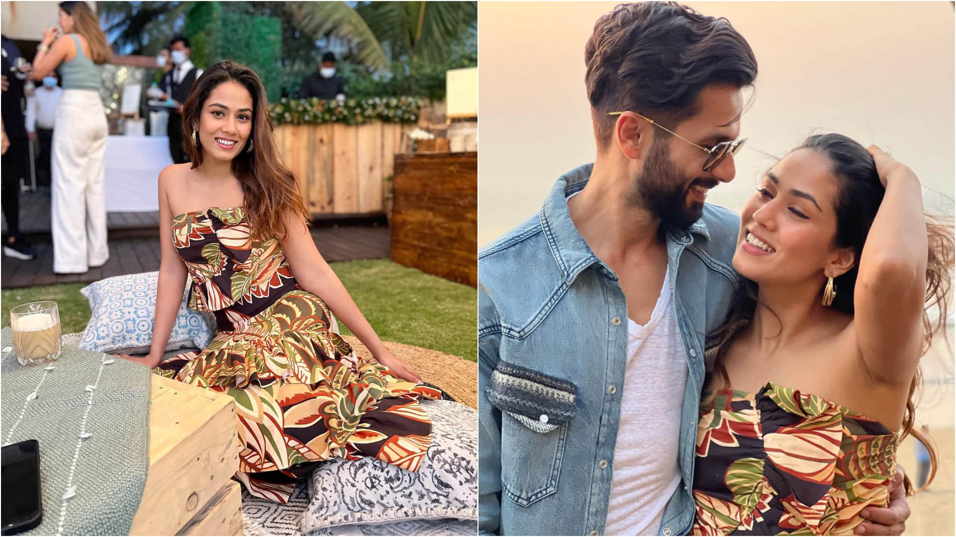 mira rajput and mouni roy wears the same tube top with ruffle skirt worth 9k who look better