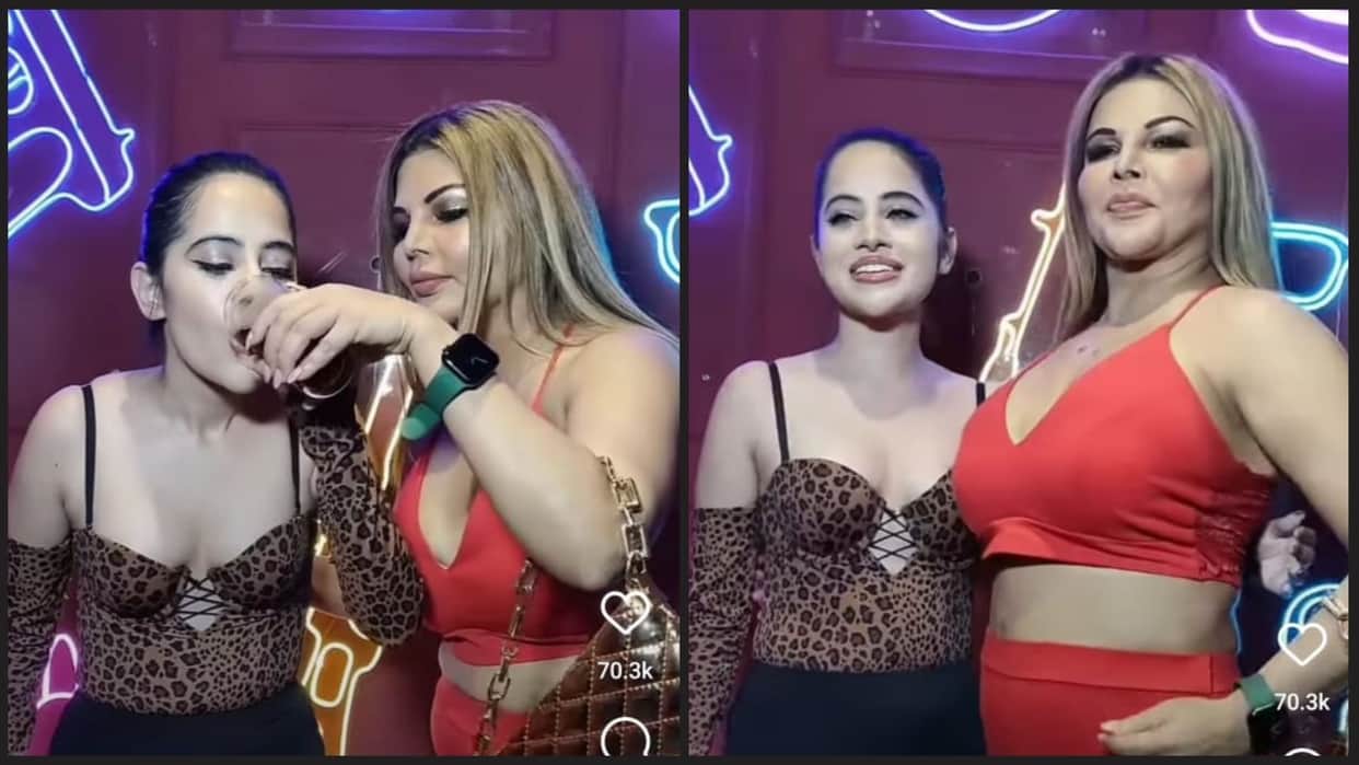 Urfi Javed meets Rakhi Sawant During party Netizens gave them weird tags after watching 3 viral videos