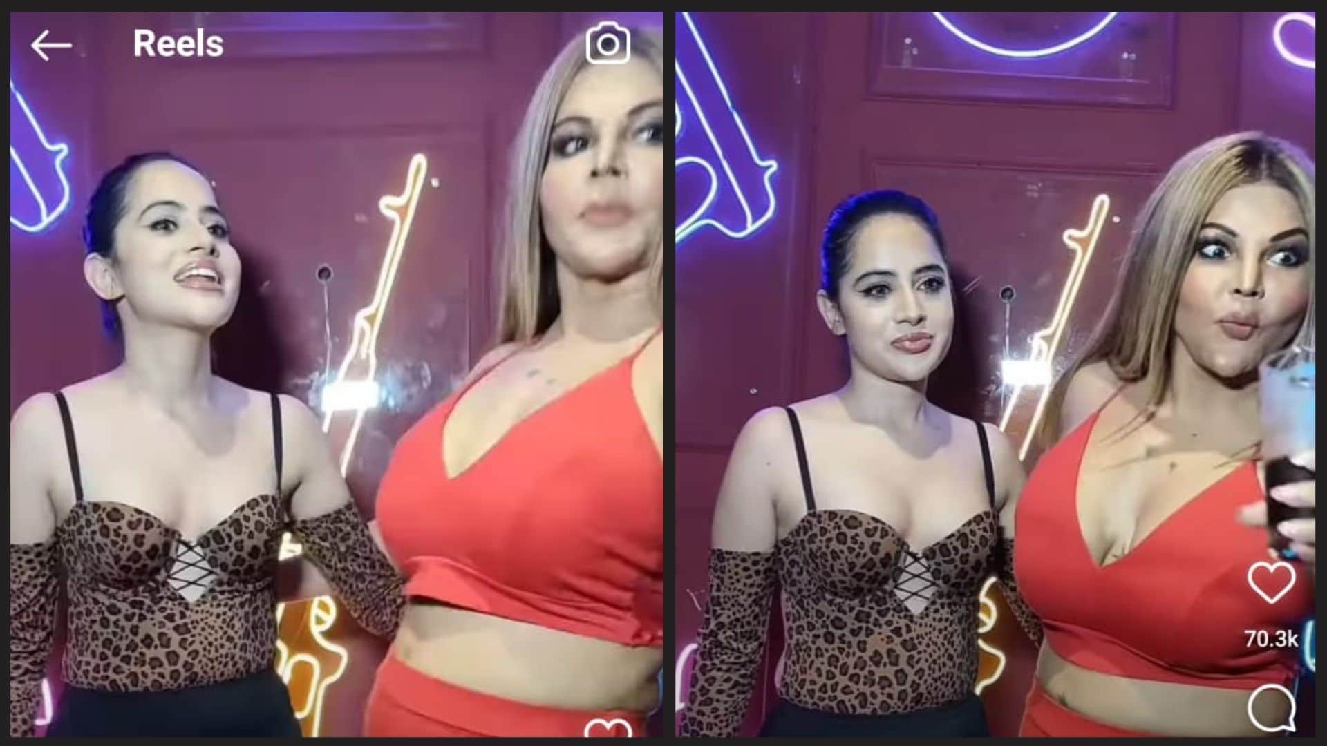 Urfi Javed meets Rakhi Sawant During party Netizens gave them weird tags after watching 3 viral videos
