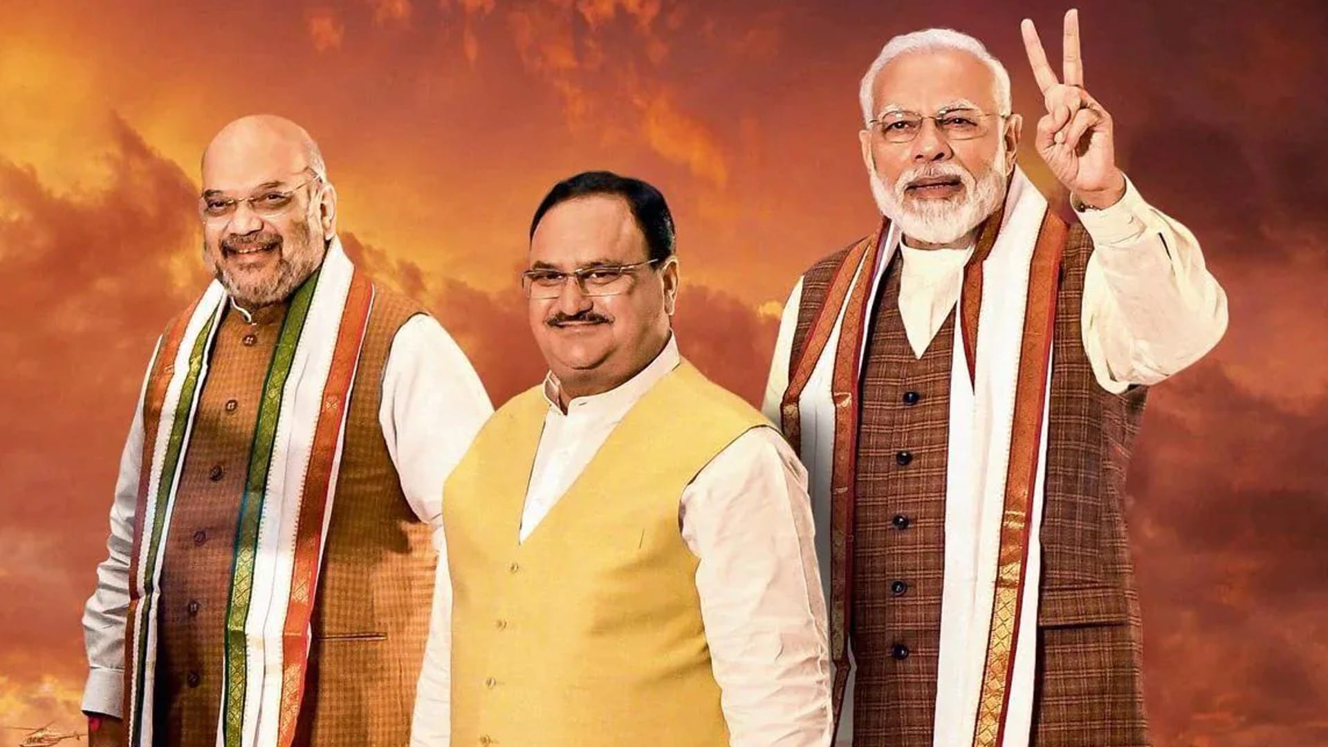 गृहमंत्री अमित शाह, भाजपा अध्यक्ष जेपी नड्डा और प्रधानमंत्री नरेंद्र मोदी।