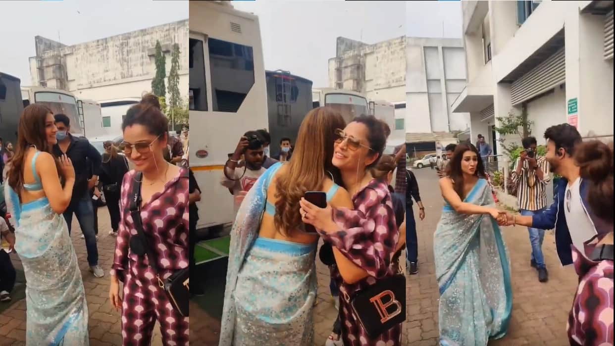 Kriti Sanon Ankita Lokhande hugged each other in Mumbai Film City but users trolled Ankita
