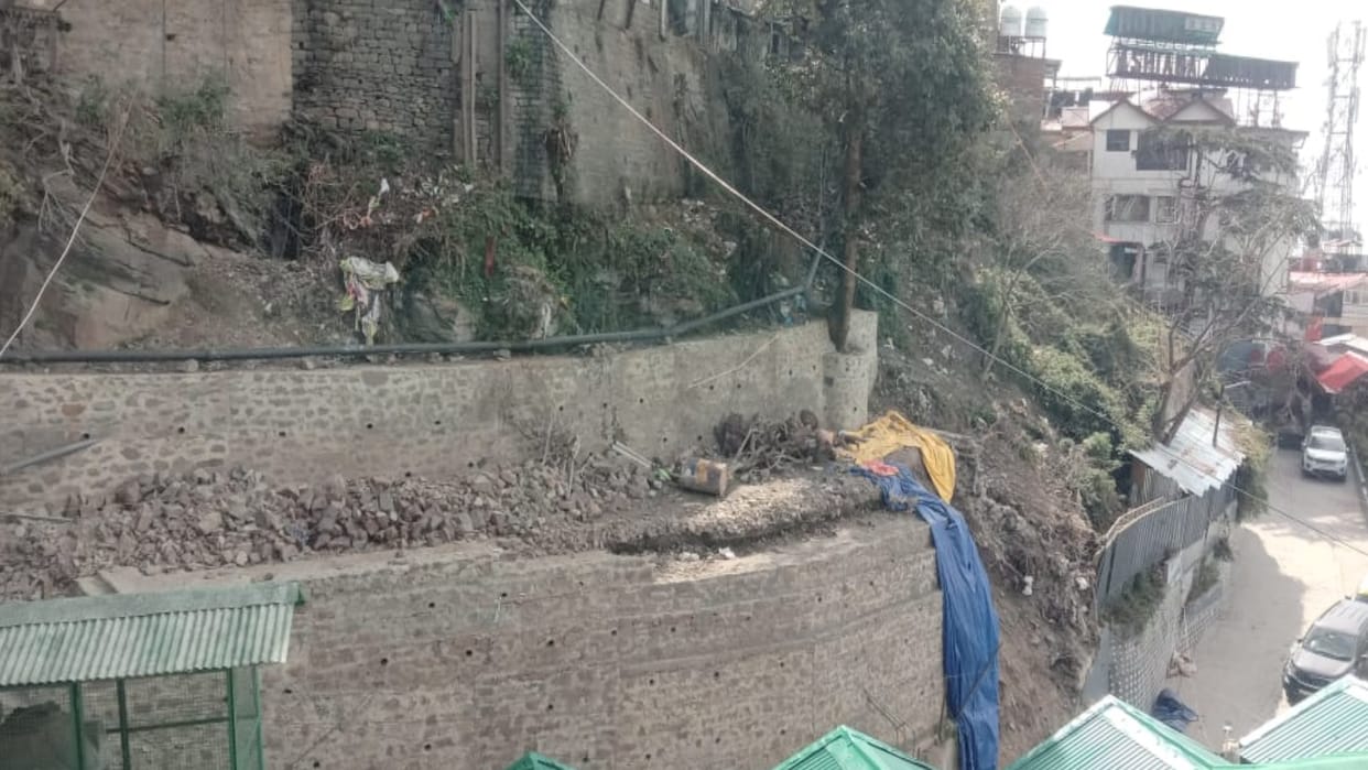Construction work in question: Another park collapsed even before it was built in Shimla city