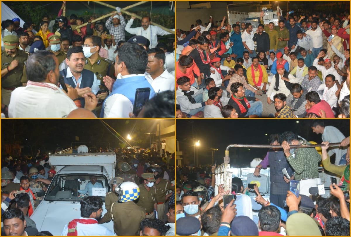 up election 2022 evm varanasi news protest of samajwadi party workers about 9 hours  after akhilesh yadav press confrence