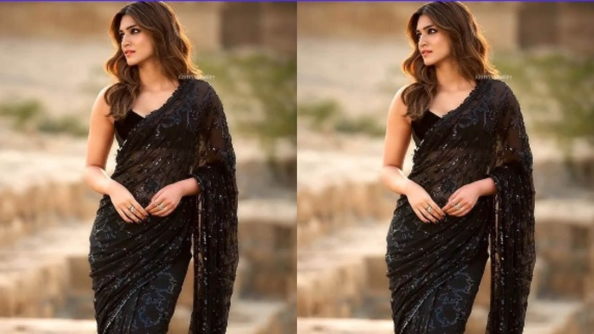 bollywood acress rock in black saree look classy you should also try