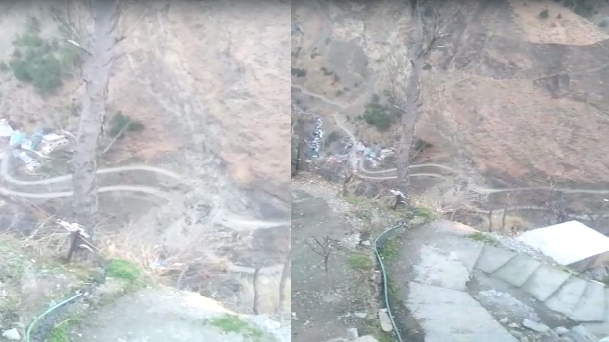 Heavy landslide on Luna-Chhatrari road, cut off contact of four panchayats