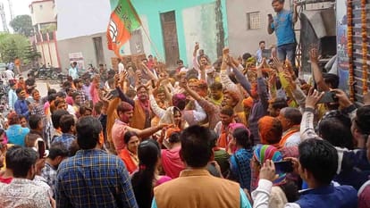 भाजपा की रिकॉर्ड जीत पर हरदोई में मना जश्न