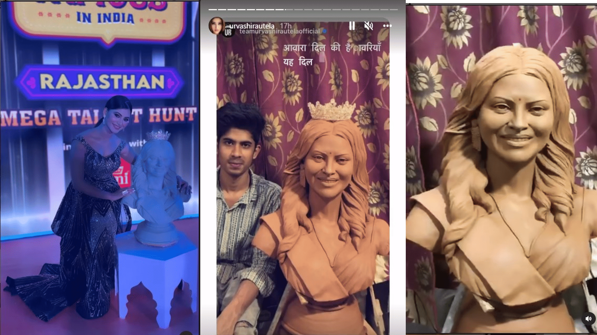 urvashi rautela gets 46 million followers and a fan has made a statue of urvashi rautela
