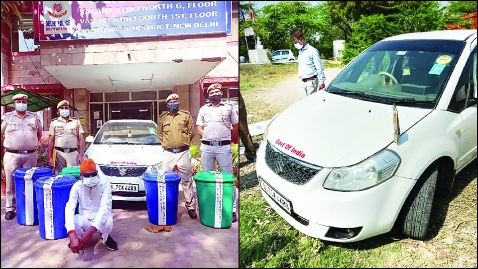 delhi police arrests smuggler with ganja worth rs 102 crore