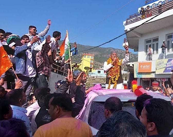Dwarahat Newly Elected MLA Stage A rally