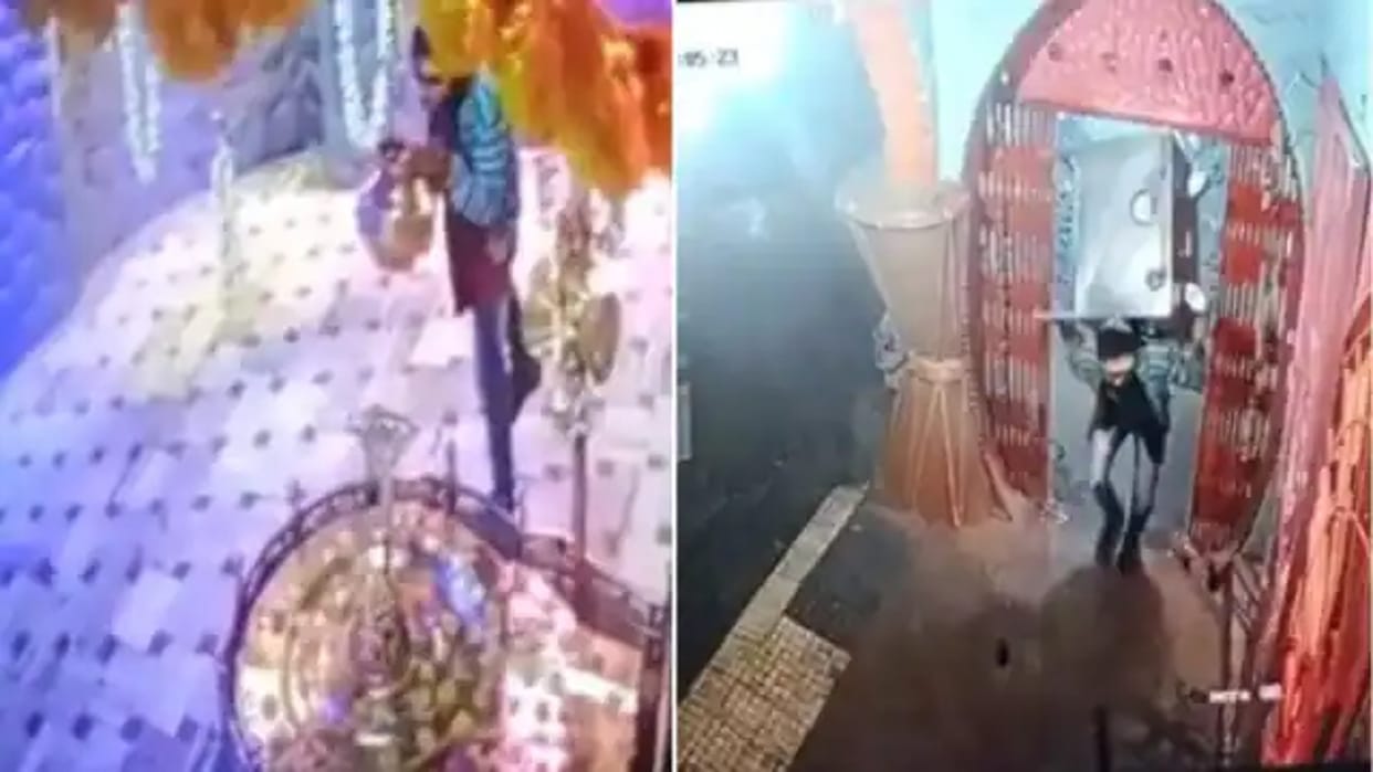 Khandwa: Before theft, folded hands in front of God, then the thief ran away with the donation box, failed to break the lock and left it in the field.