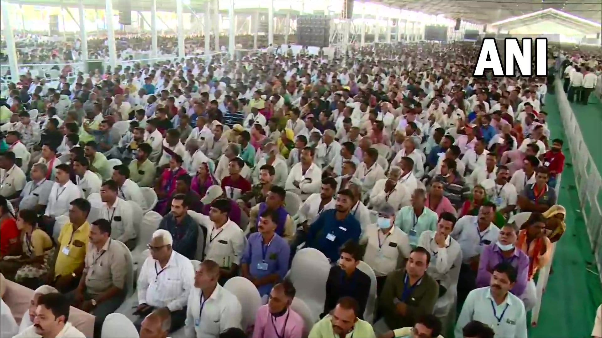 Prime Minister Narendra Modi Live Maha Panchayat Sammelan GMDC Ground in Ahmedabad Gujarat