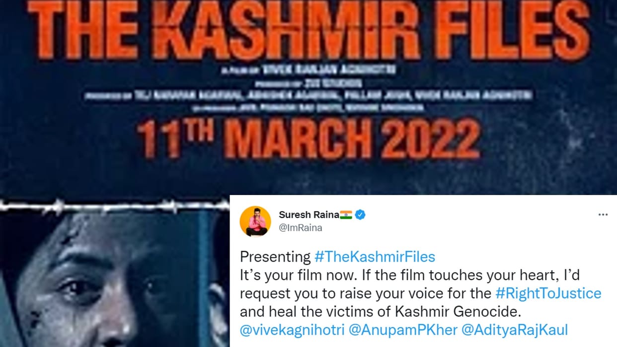 Suresh Raina Appriciates the Kashmir Files asked for justice to Kashmir pandits