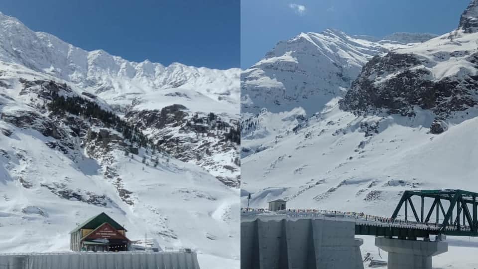 After two and a half months, tourists flux at the North Portal and Sisu of Atal Tunnel himachal, beautiful snow-covered plains, see photos