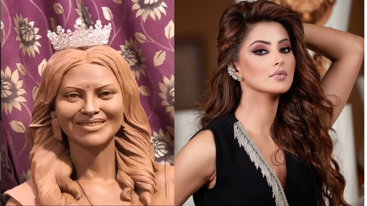 urvashi rautela gets 46 million followers and a fan has made a statue of urvashi rautela