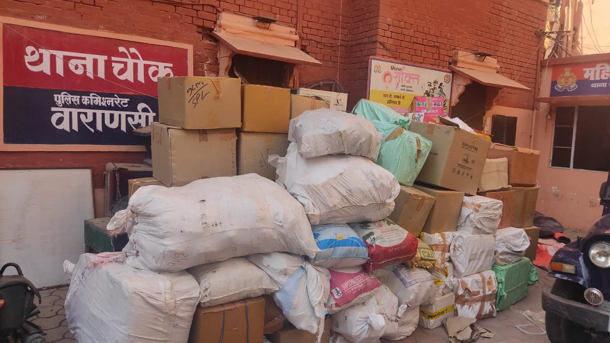 large amount of illegal firecrackers caught in varanasi who stored in residential area plan to sell on day of vote counting