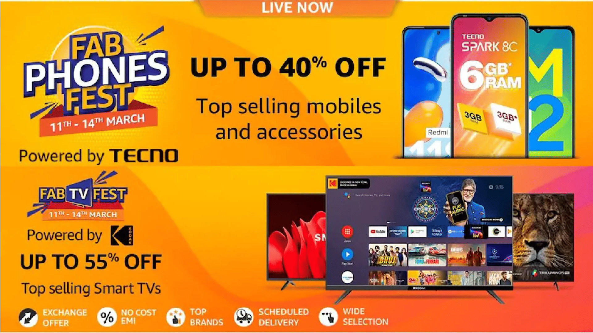 Amazon Fab Phones Fab TV and flipkart Fest Sale Begins Top Discounts Offers on Smartphones and smart tv