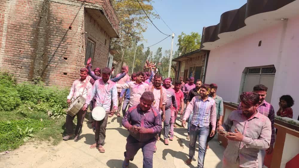 Supporters celebrated the victory of BJP throughout the day