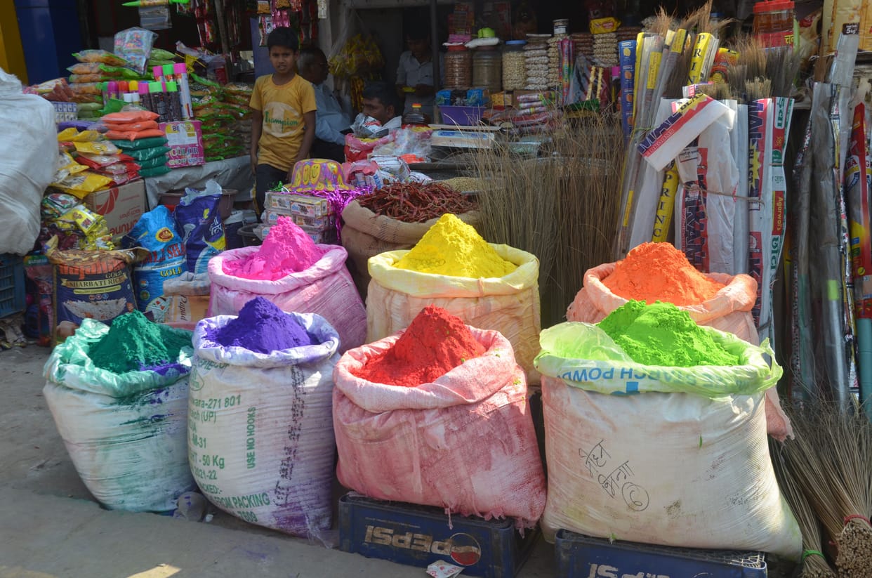 Preparing to play Holi with Abir-Gulal