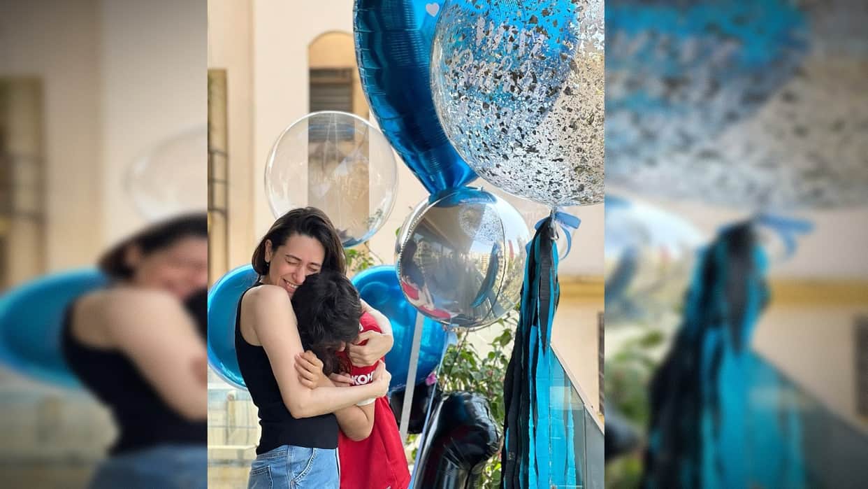Karisma Kapoor shares a cute picture hugs her son Kiaan on his 12th birthday celebration