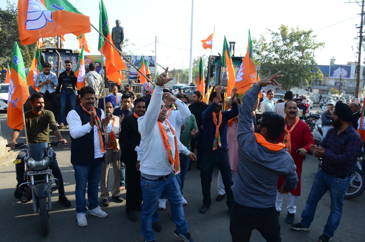 BJP workers took out victory procession