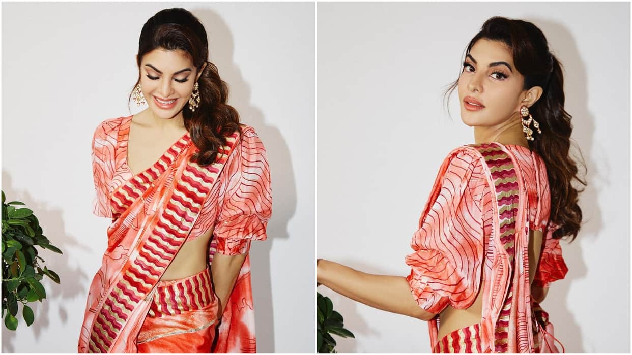 Jacqueline Fernandez was seen flaunting figure wearing a sari fans love the actress traditional style