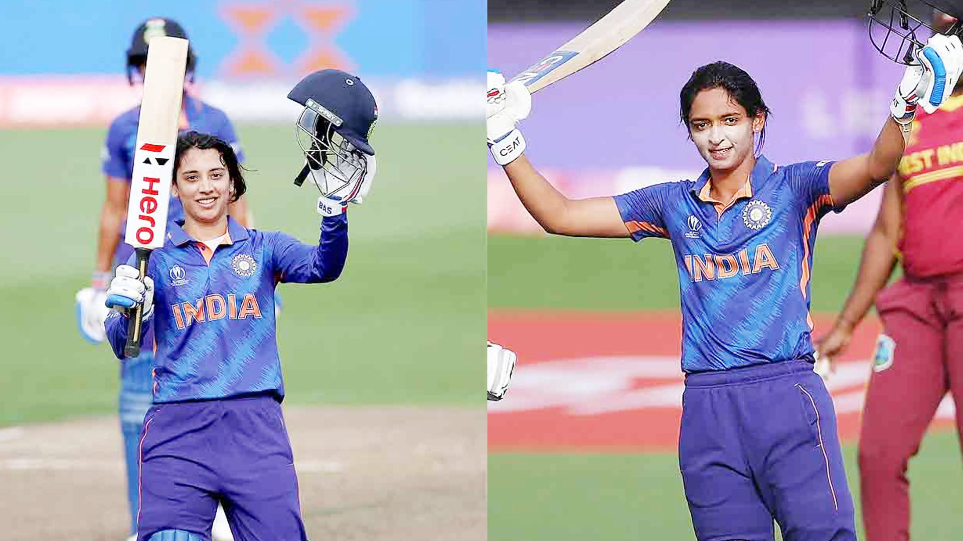 India vs West Indies Womens World Cup Photos: Smriti Mandhana shares Player of The Match trophy with Harmanpreet Kaur, Smiles on Mithali Raj face after victory