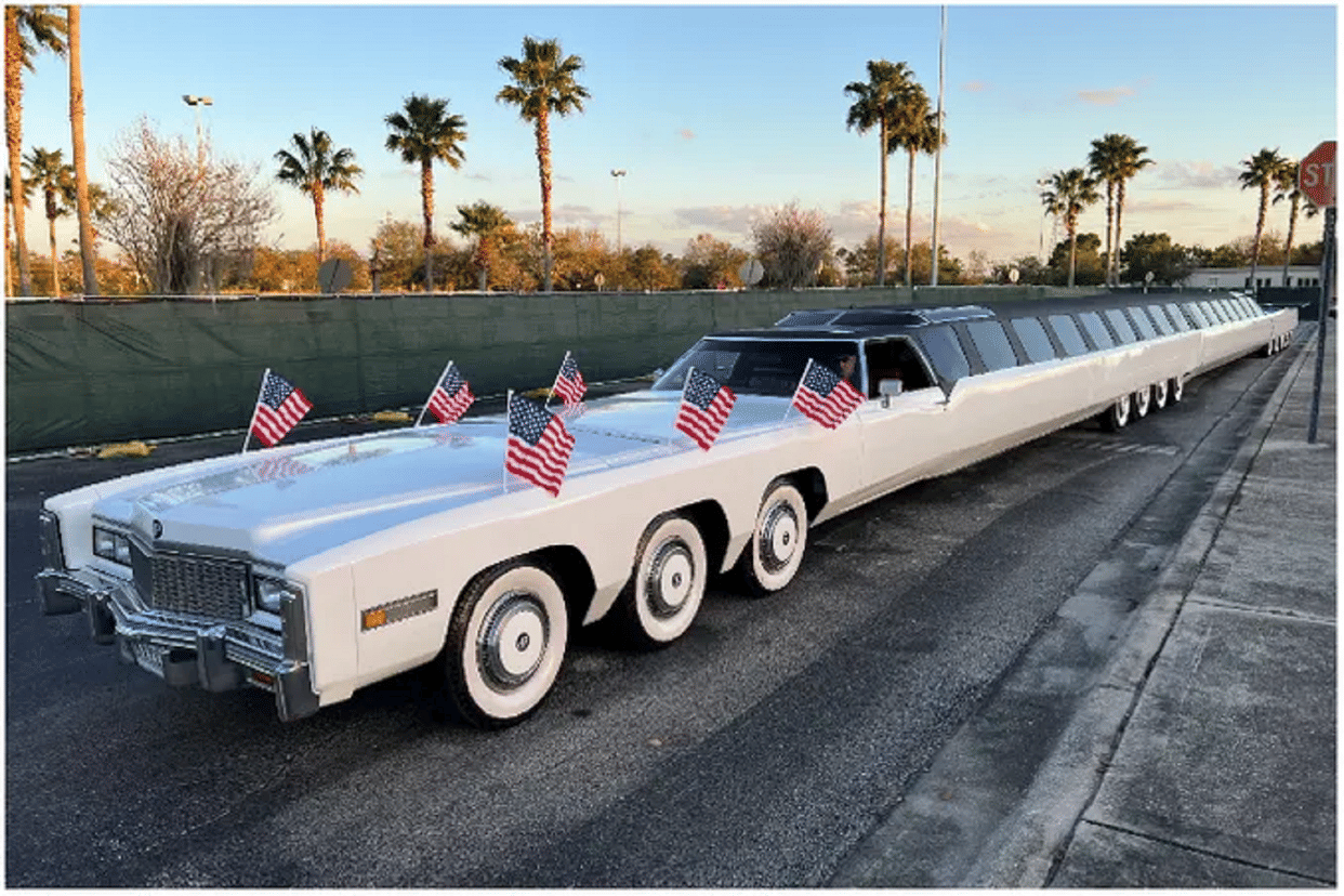 guinness world records world's longest car restored the american dream limousine the american dream car swimming pool