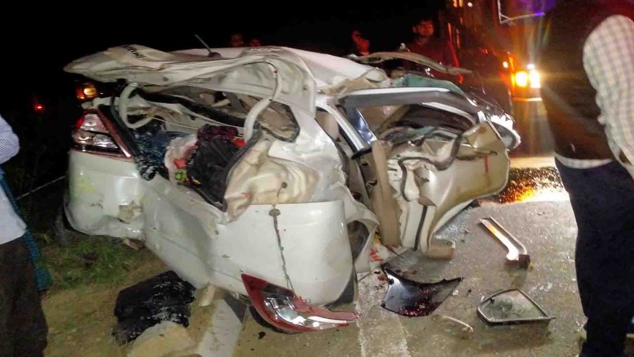 Road accident in Kannauj up, one died, two injured
