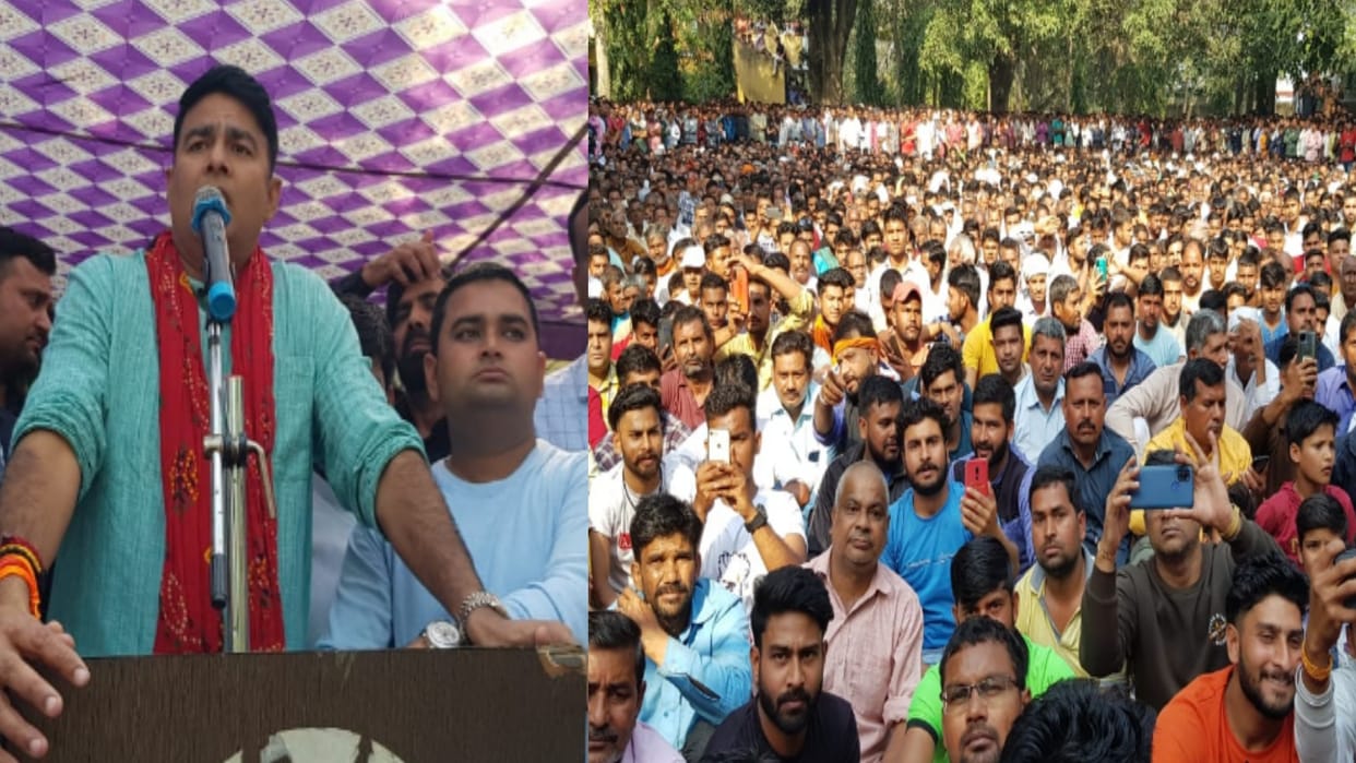 Former BJP MLA sangeet som addressed a panchayat after defeat in vidhansabha election  from sardhana