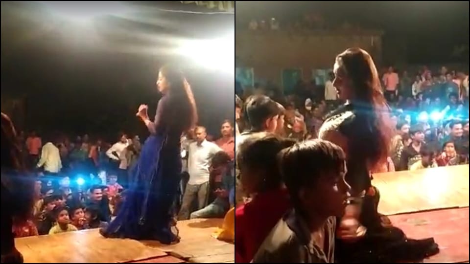 celebration of bjp victory in badaun girl dancers danced