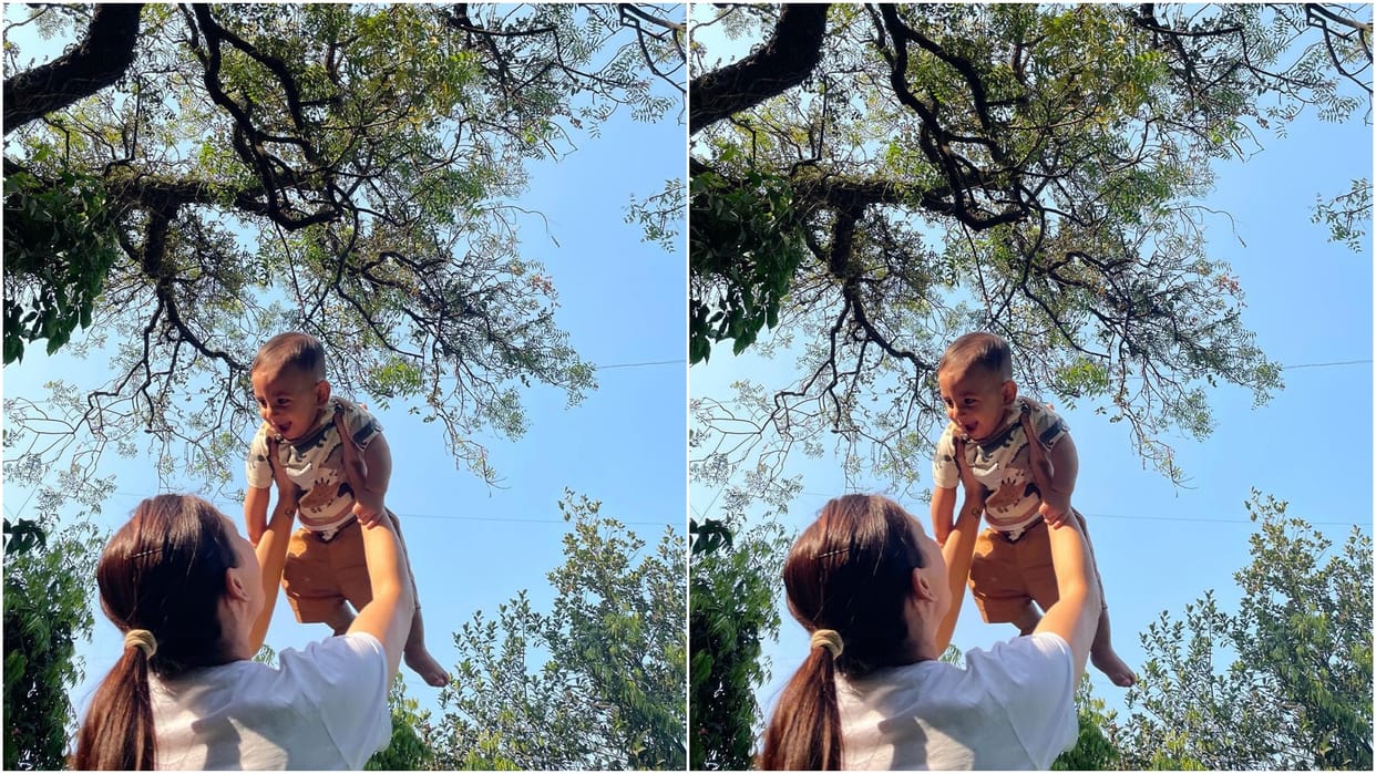 Dia Mirza shared a photo with son avyaan playing in the park fans said Super Mom