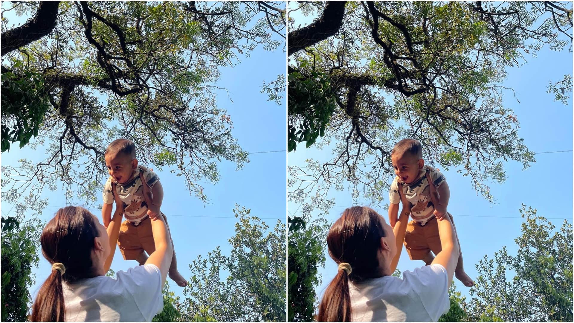 Dia Mirza Spotted with her son Avyaan and hide his face so that paparazzi can not clicks his pictures