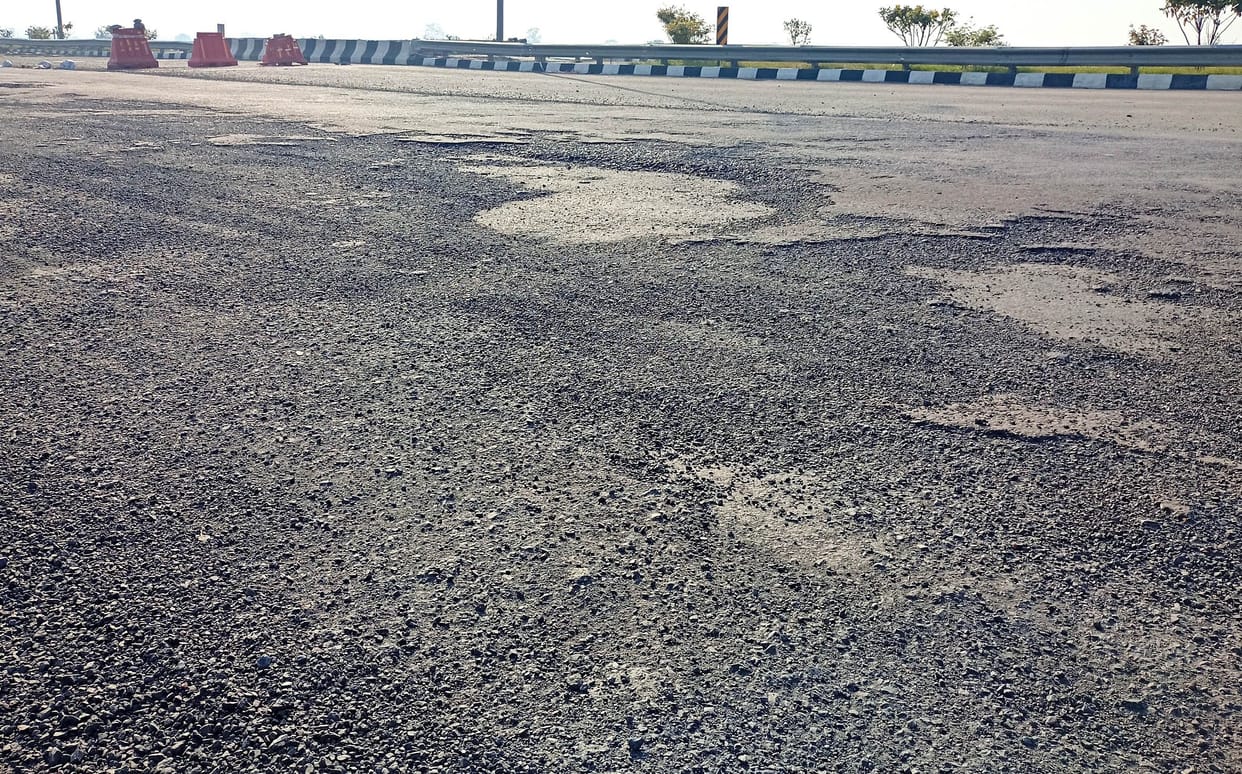 Roads being broken by trucks running with three times more weight than the capacity