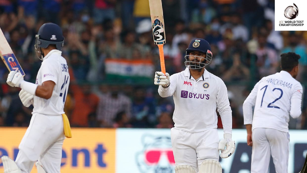 IND vs SL 2nd Test Day 2 Highlights Rishabh pant fastes test fifty india close to victory