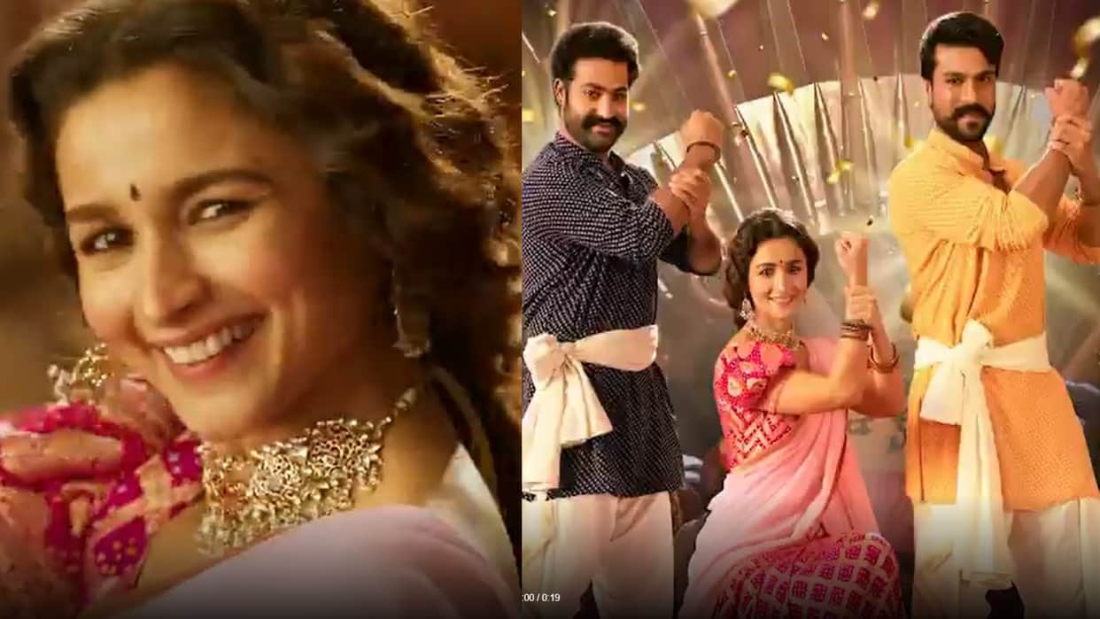 RRR release date Alia Bhatt matches dance steps with Jr NTR and Ram Charan in the teaser of RRR song