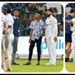 विराट कोहली के साथ फैन्स सेल्फी लेते हुए