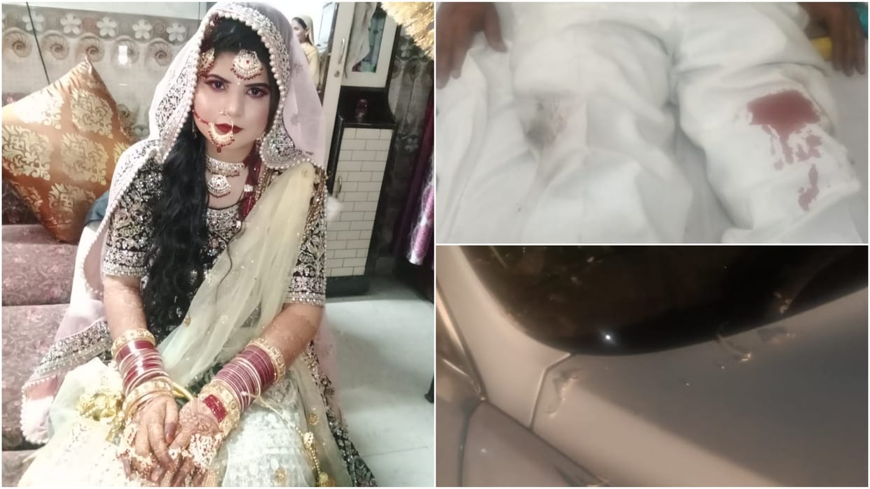 rioters beat up bride and groom and wedding procession damaged car snatched the jewellery admitted injured to hospital